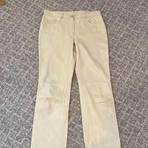 Light Tan 100% Leather Jeans